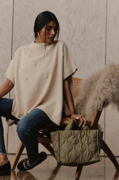 Masa Knit Poncho - Ecru