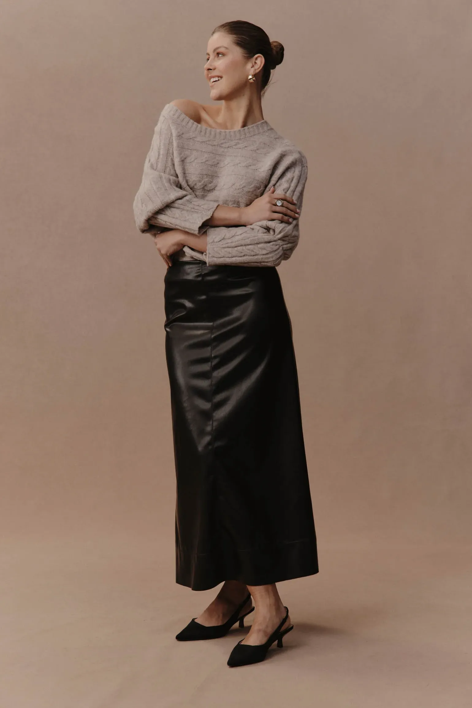 Merano Cable Knit - Flax