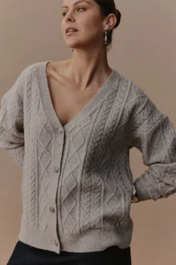 Merano Crop Cardigan - Flax