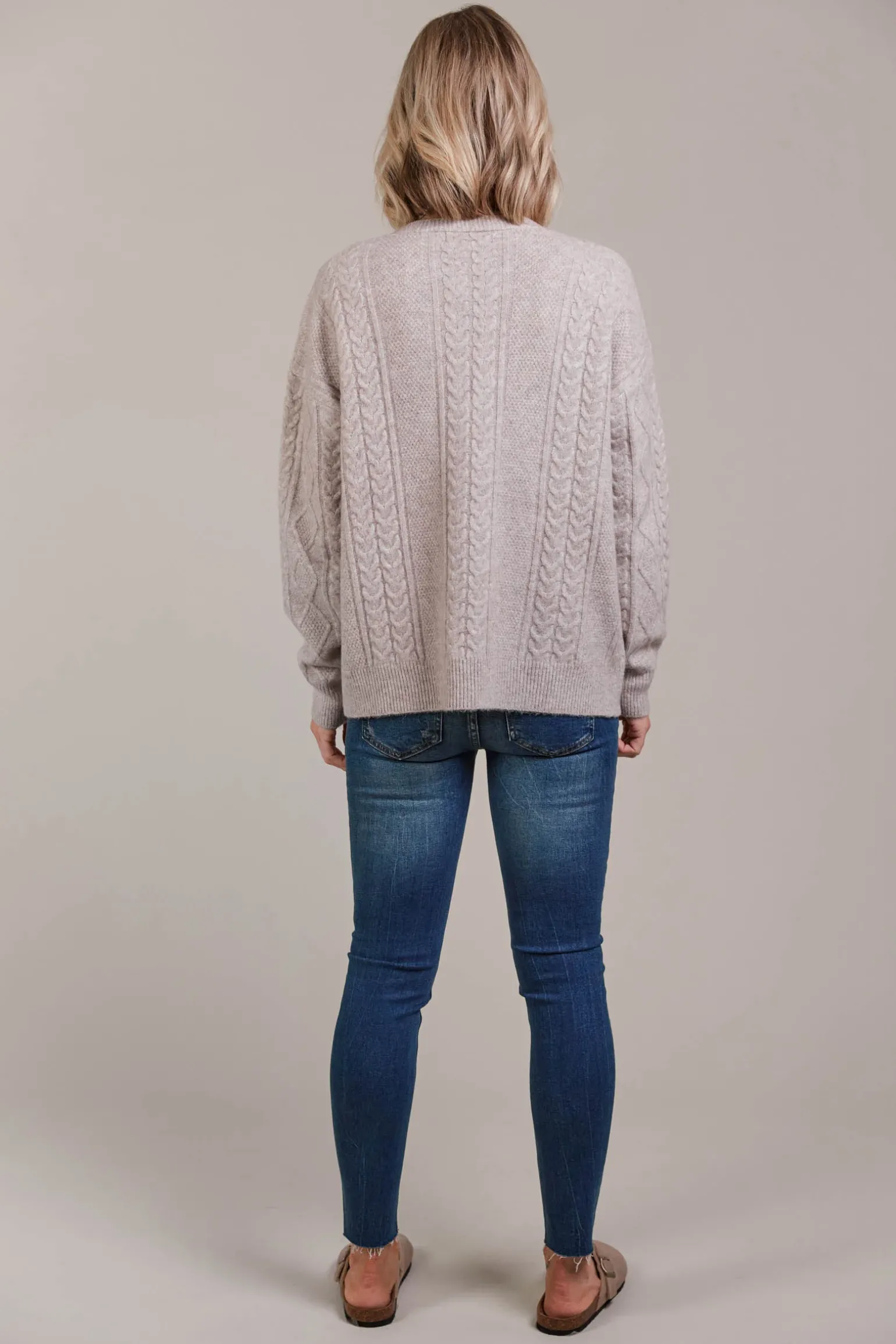 Merano Crop Cardigan - Flax