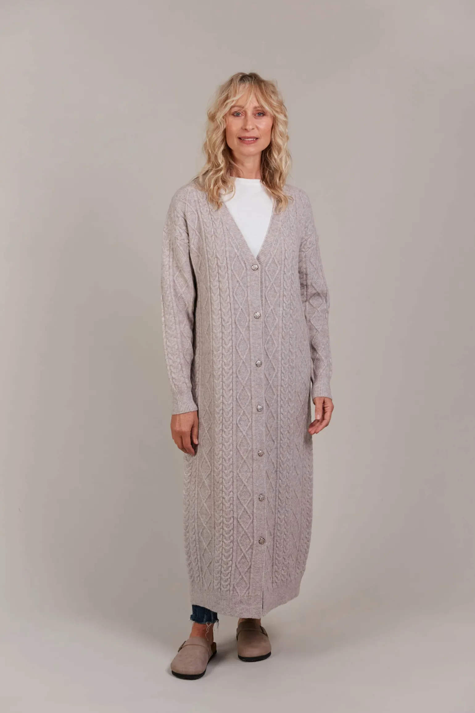 Merano Maxi Cardigan - Flax