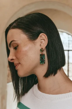 Merry Drop Earring - Emerald