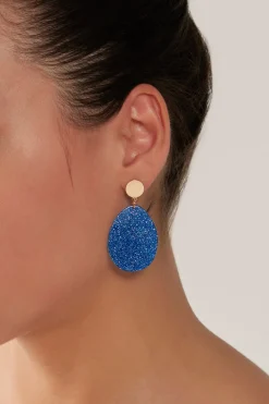 Merry Oval Earring - Cobalt