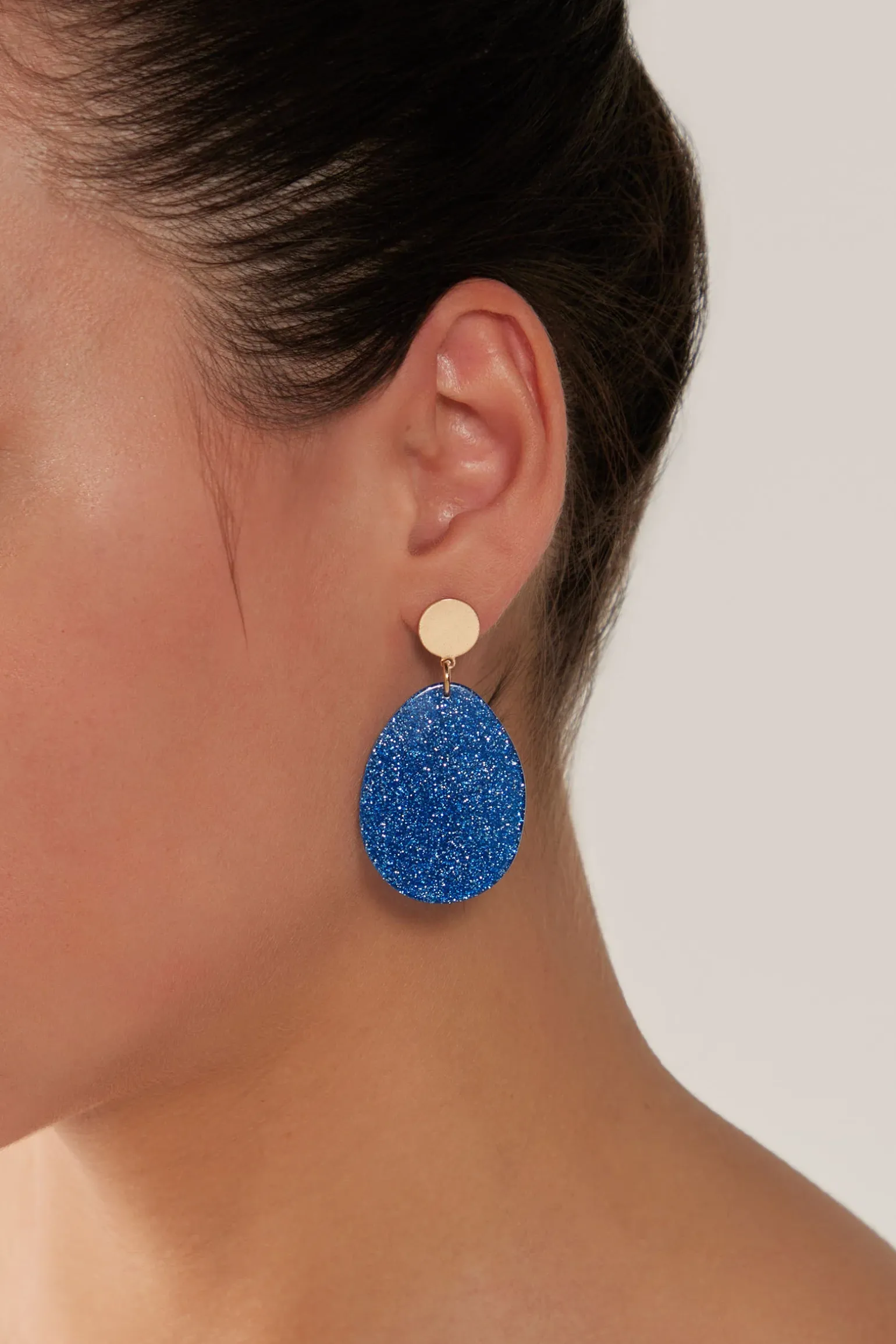 Merry Oval Earring - Cobalt
