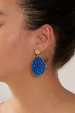 Merry Oval Earring - Cobalt