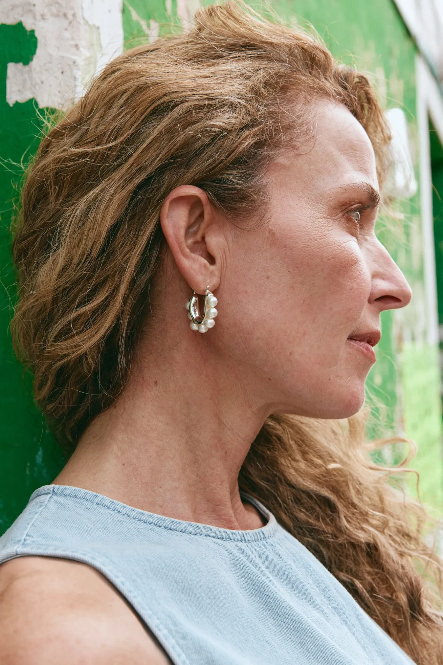 Mizu Pearl Earring - Silver