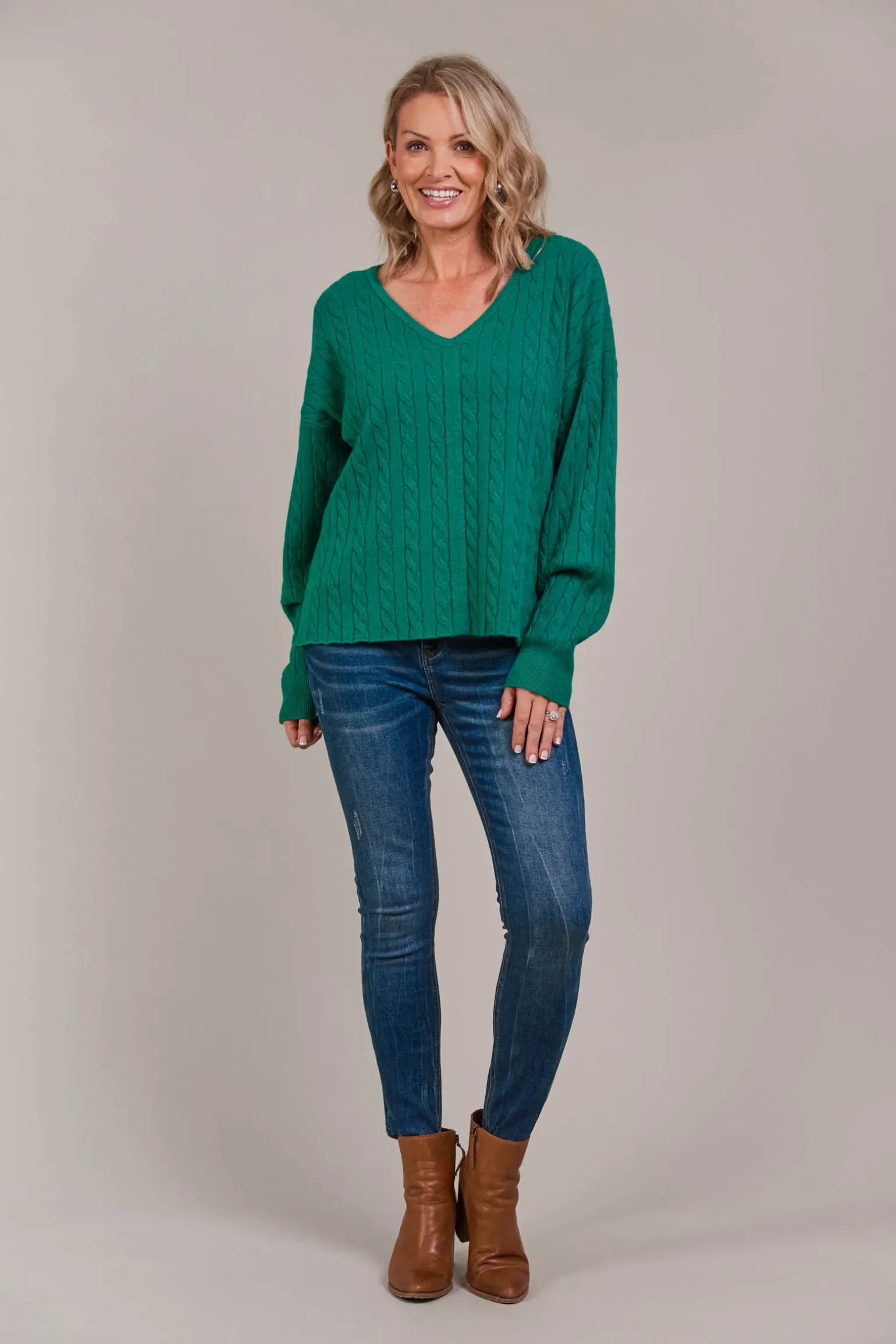Palmer Cable Knit - Teal