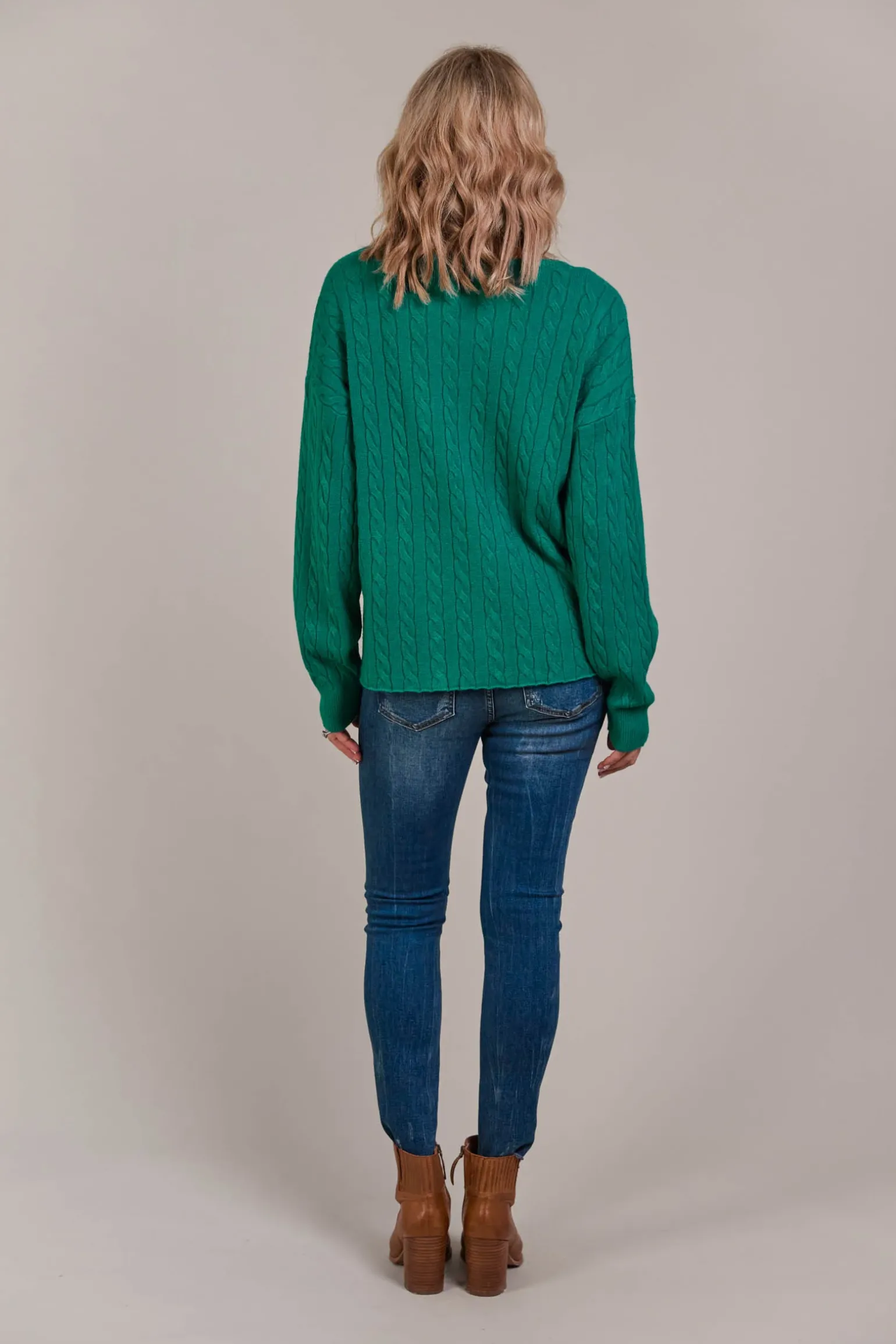 Palmer Cable Knit - Teal