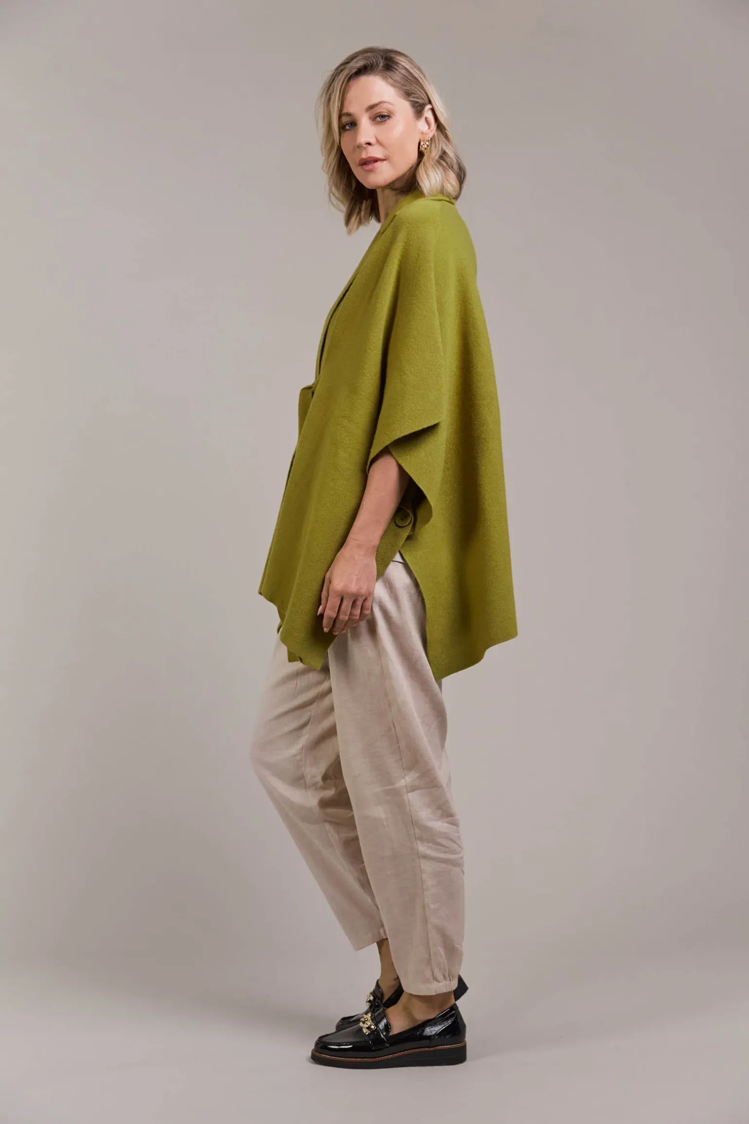 Palmer Knit Cape - Chartreuse