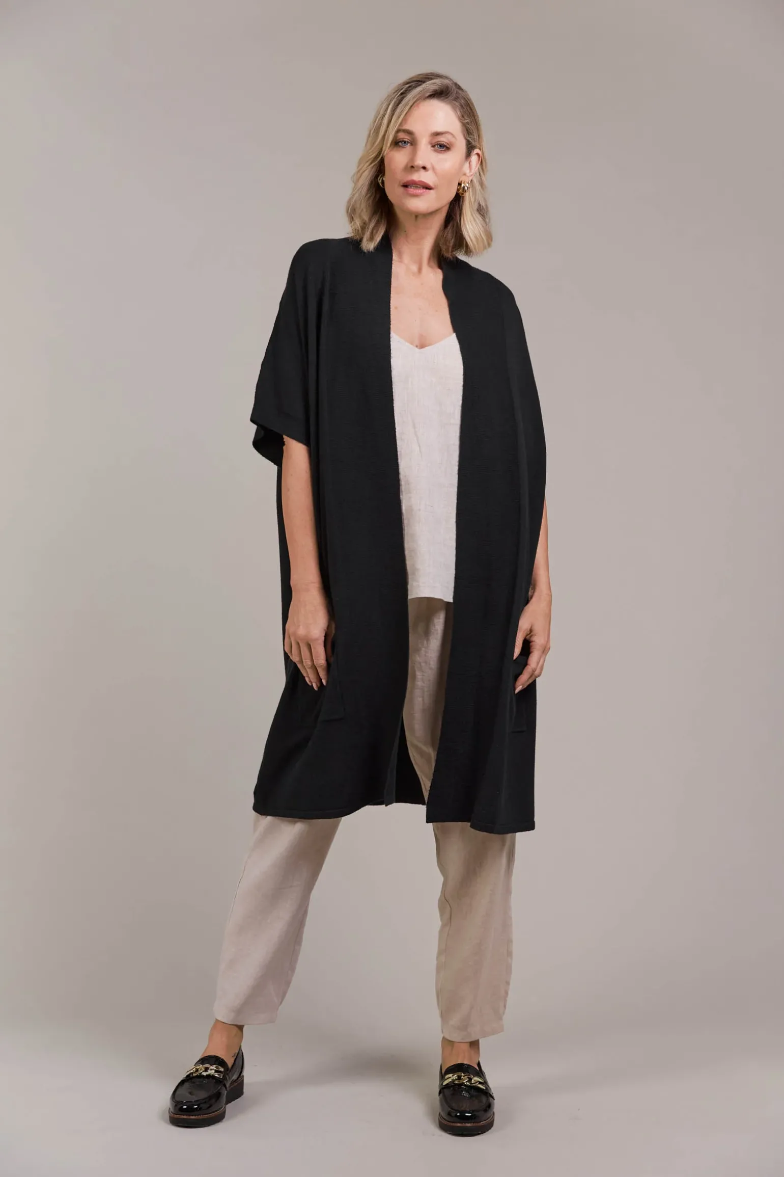 Palmer Vest Cardigan - Black