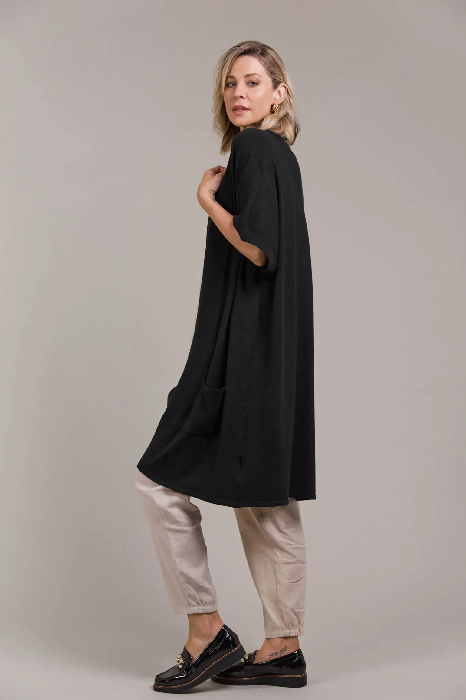 Palmer Vest Cardigan - Black