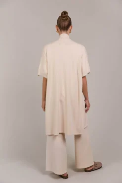 Palmer Vest Cardigan - Ecru