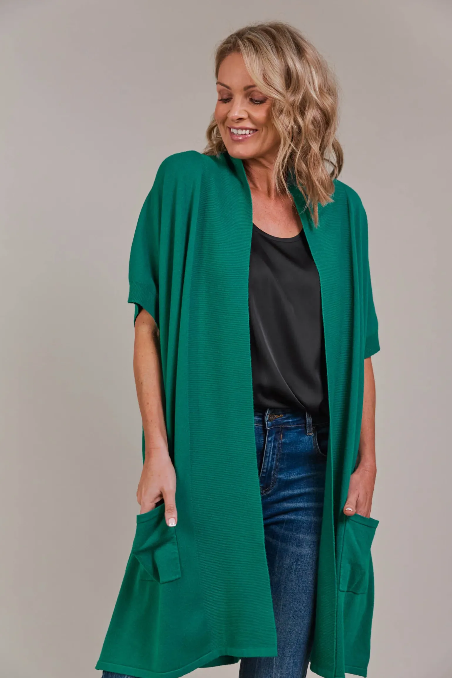 Palmer Vest Cardigan - Teal