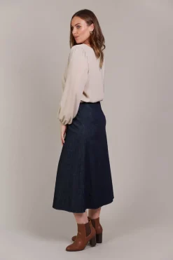 Pepi Denim Midi Skirt - Oxford