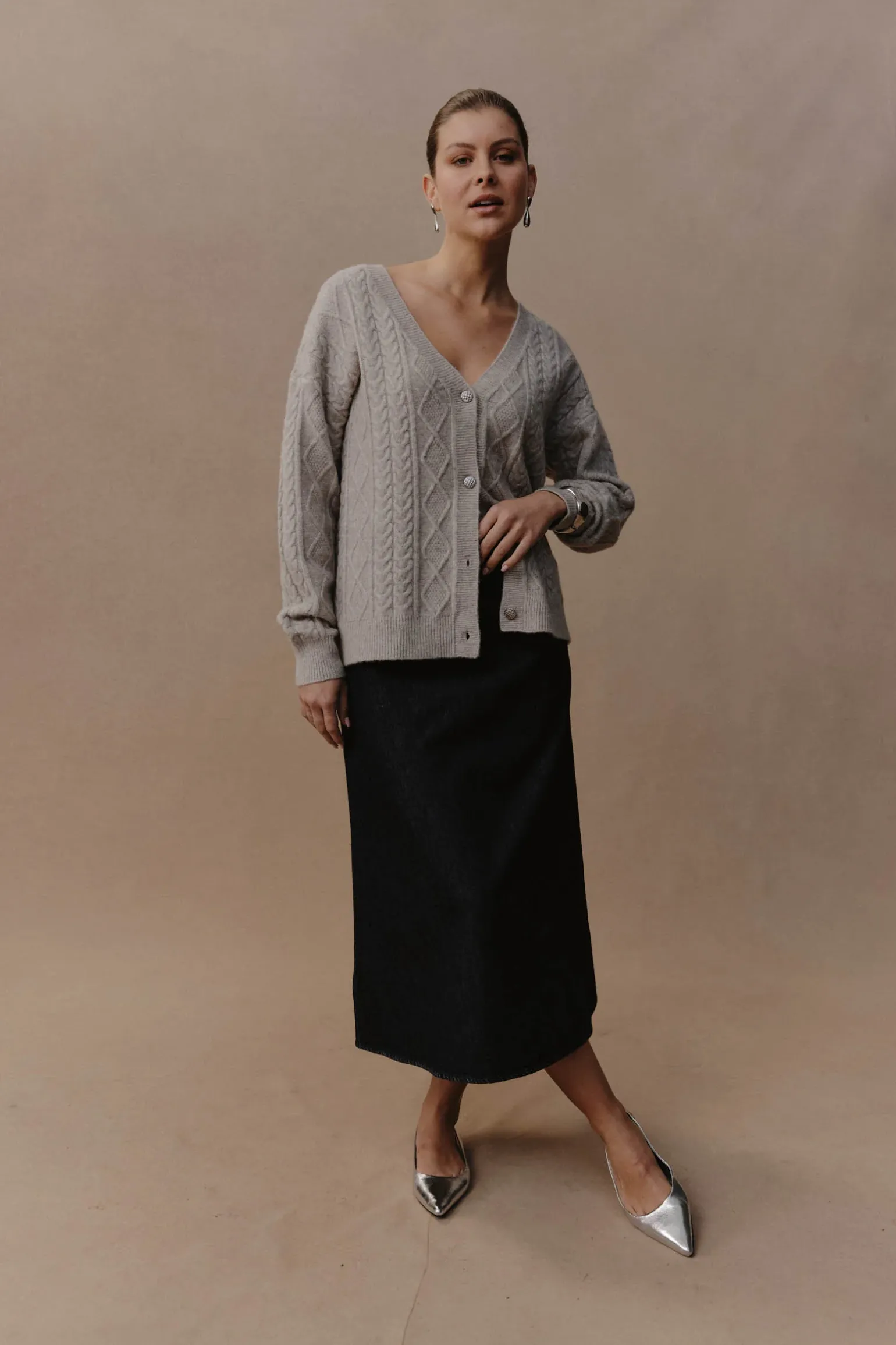 Pepi Denim Midi Skirt - Oxford