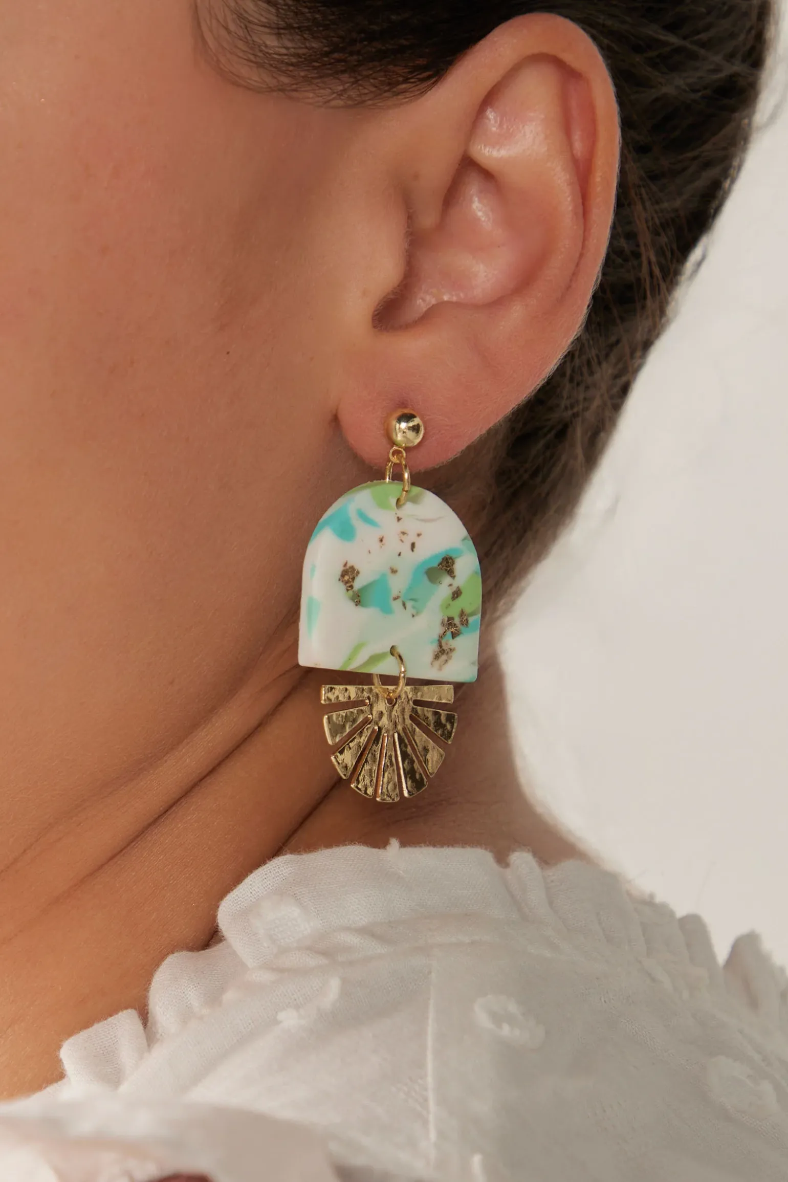 Solstice Mint Earring - Fan