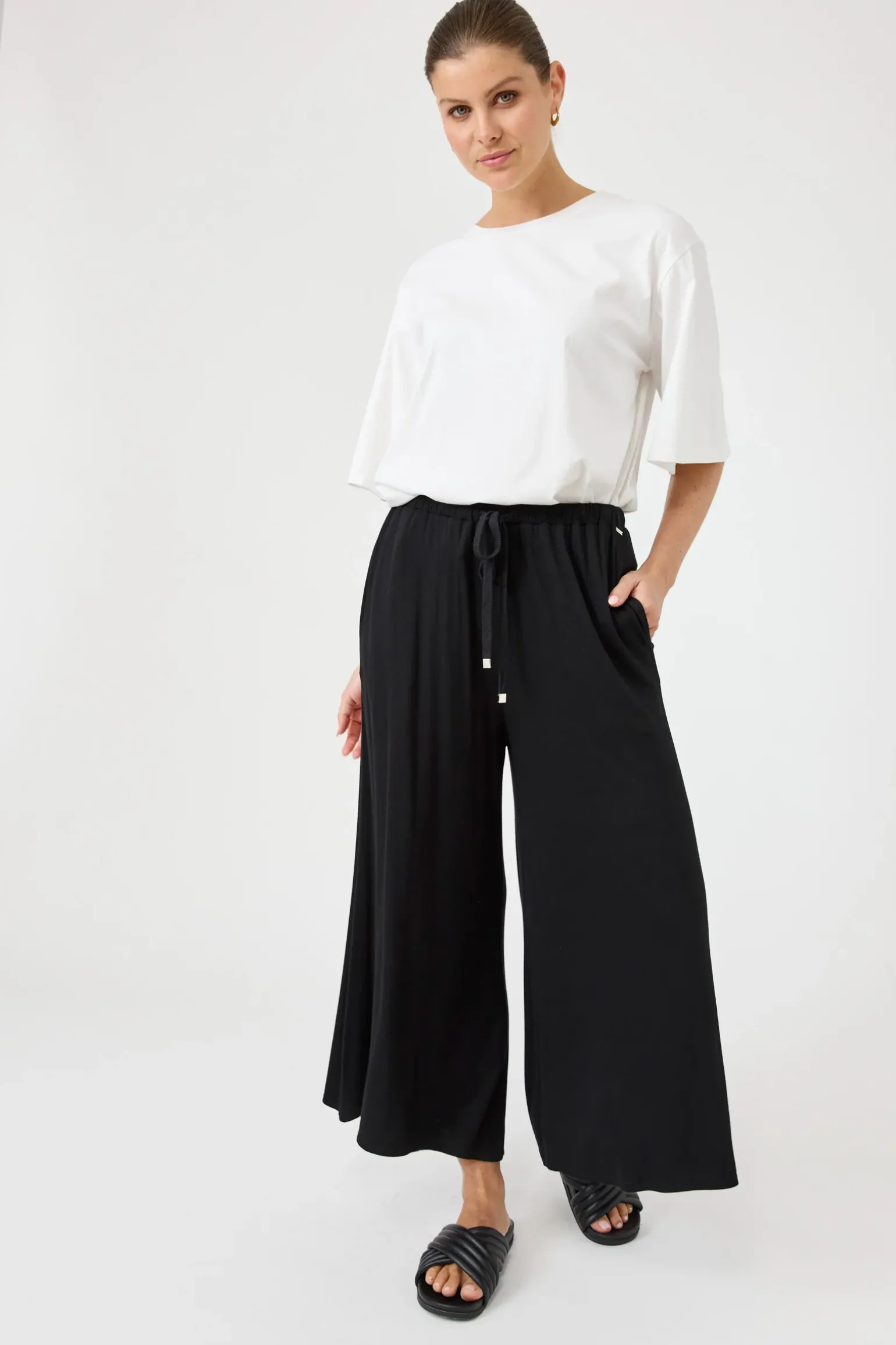 Studio Jersey Tie Pant - Ebony