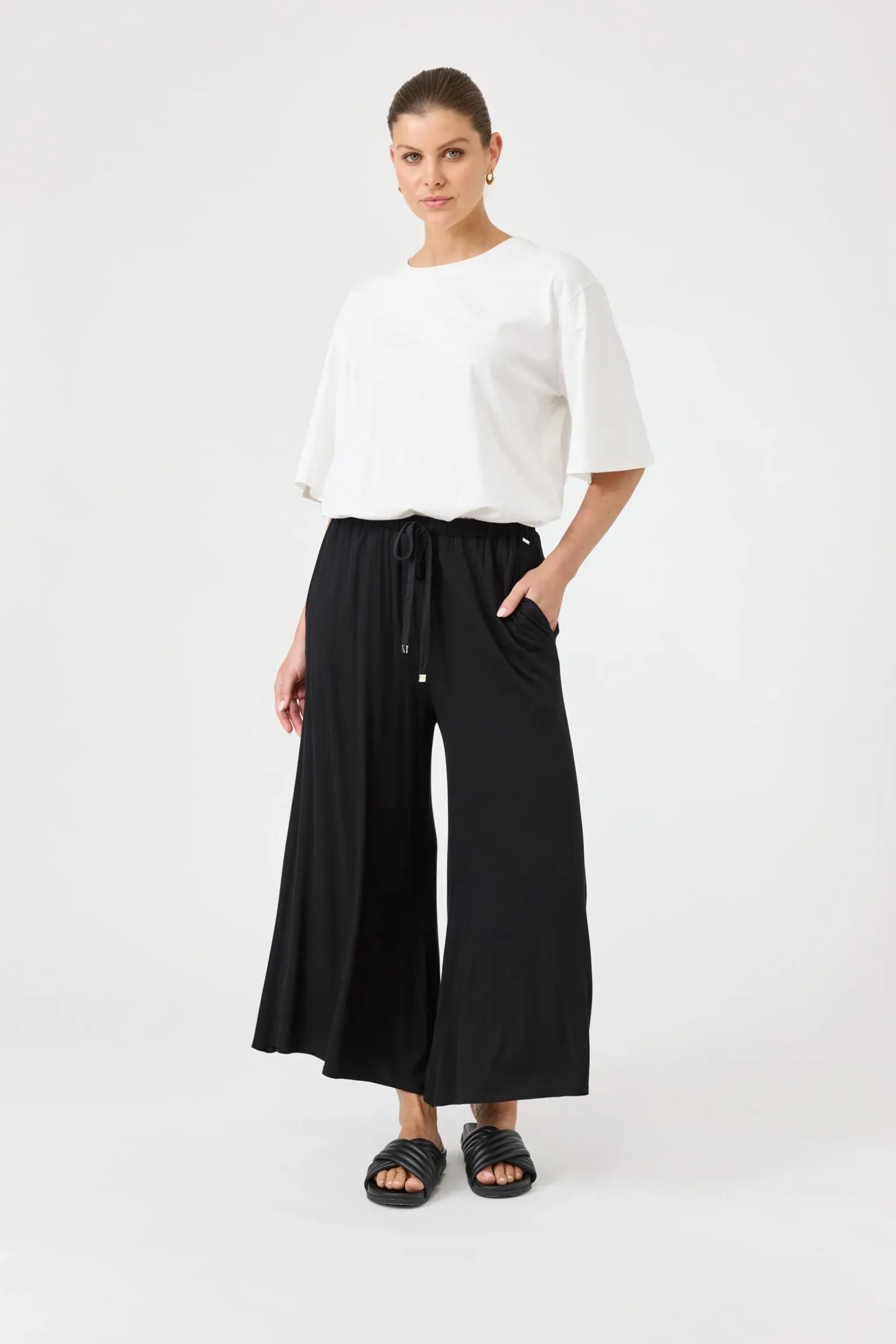 Studio Jersey Tie Pant - Ebony