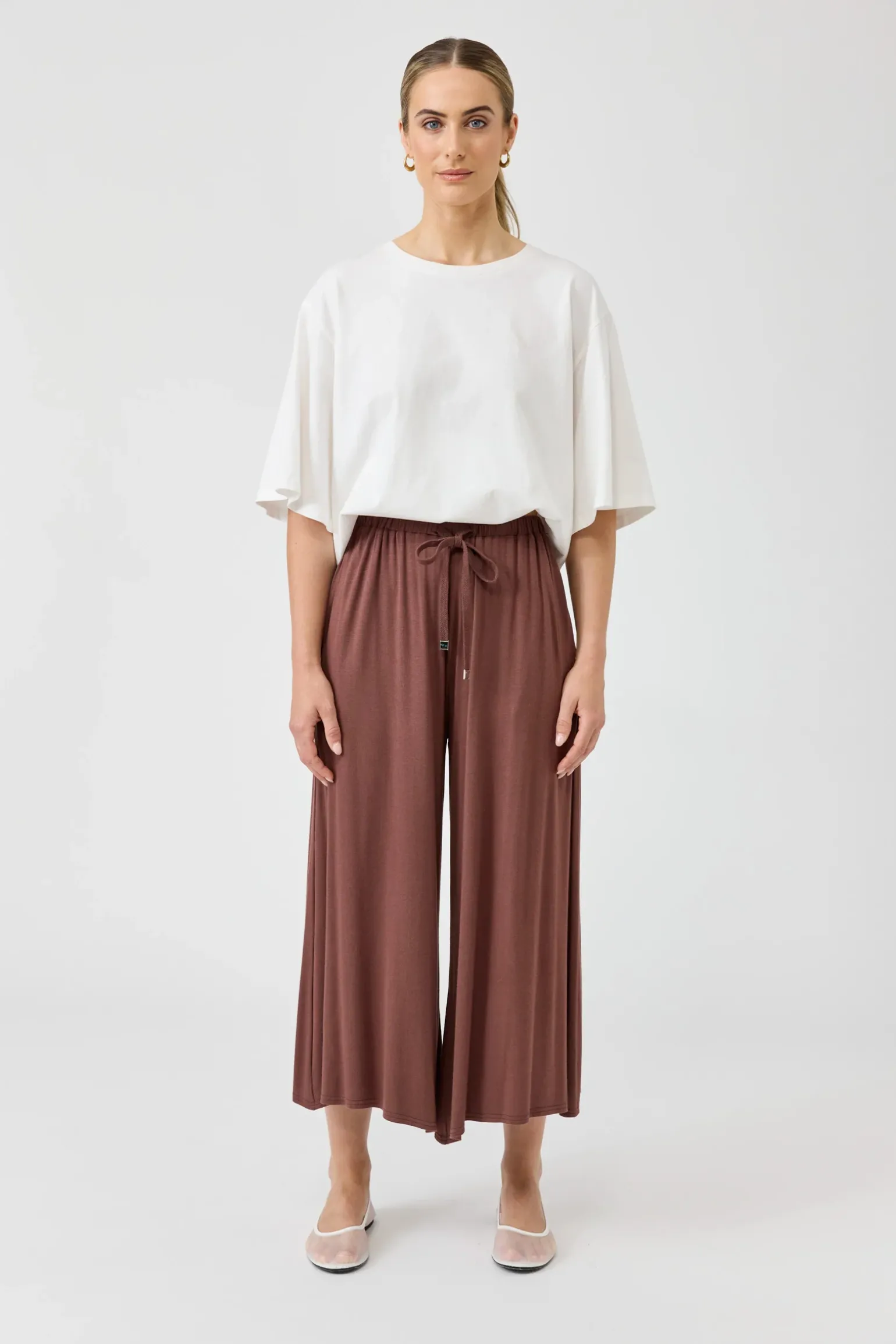 Studio Jersey Tie Pant - Mocha