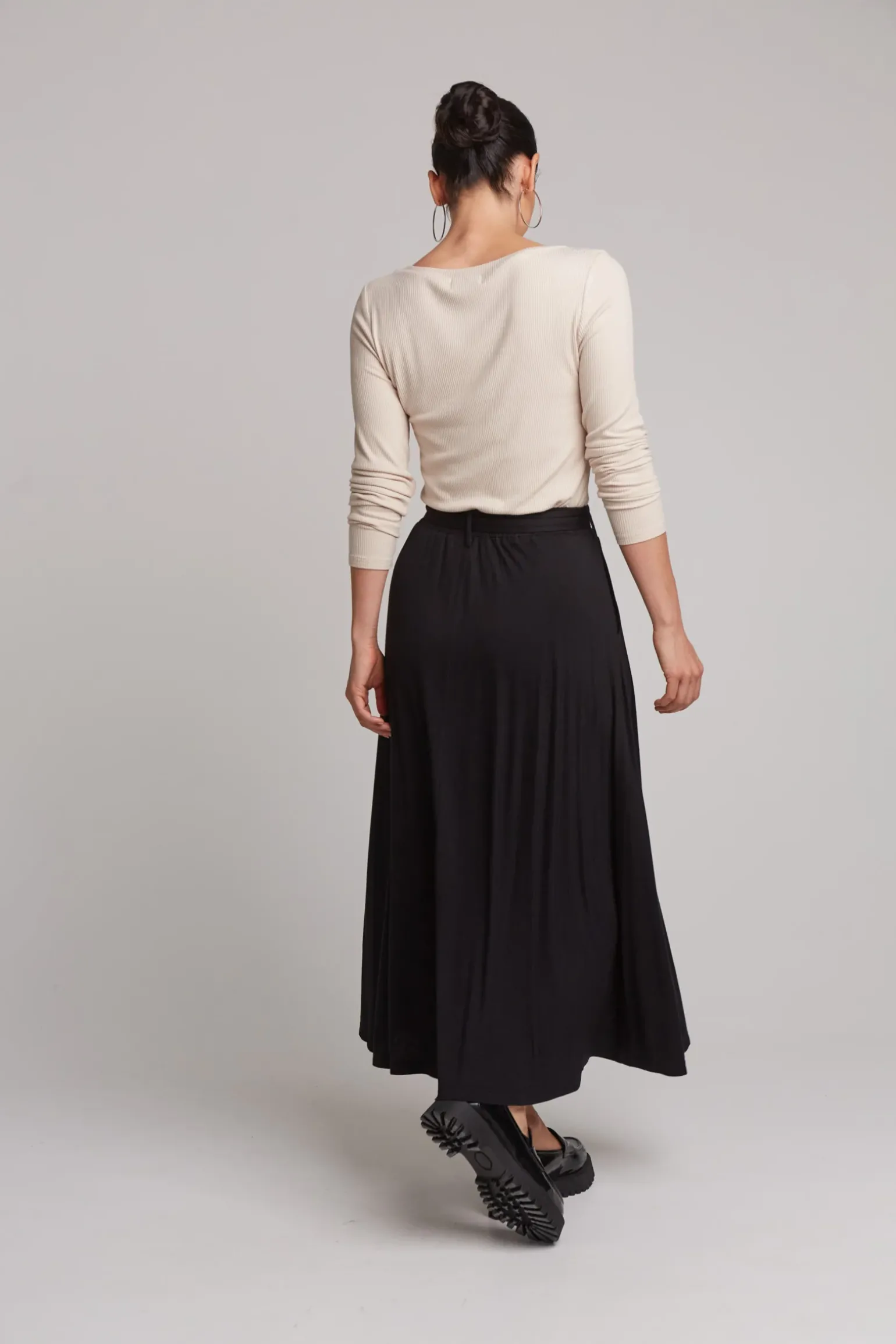 Studio Jersey Tie Skirt - Ebony