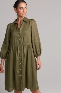 Studio Midi Shirt Dress - Khaki