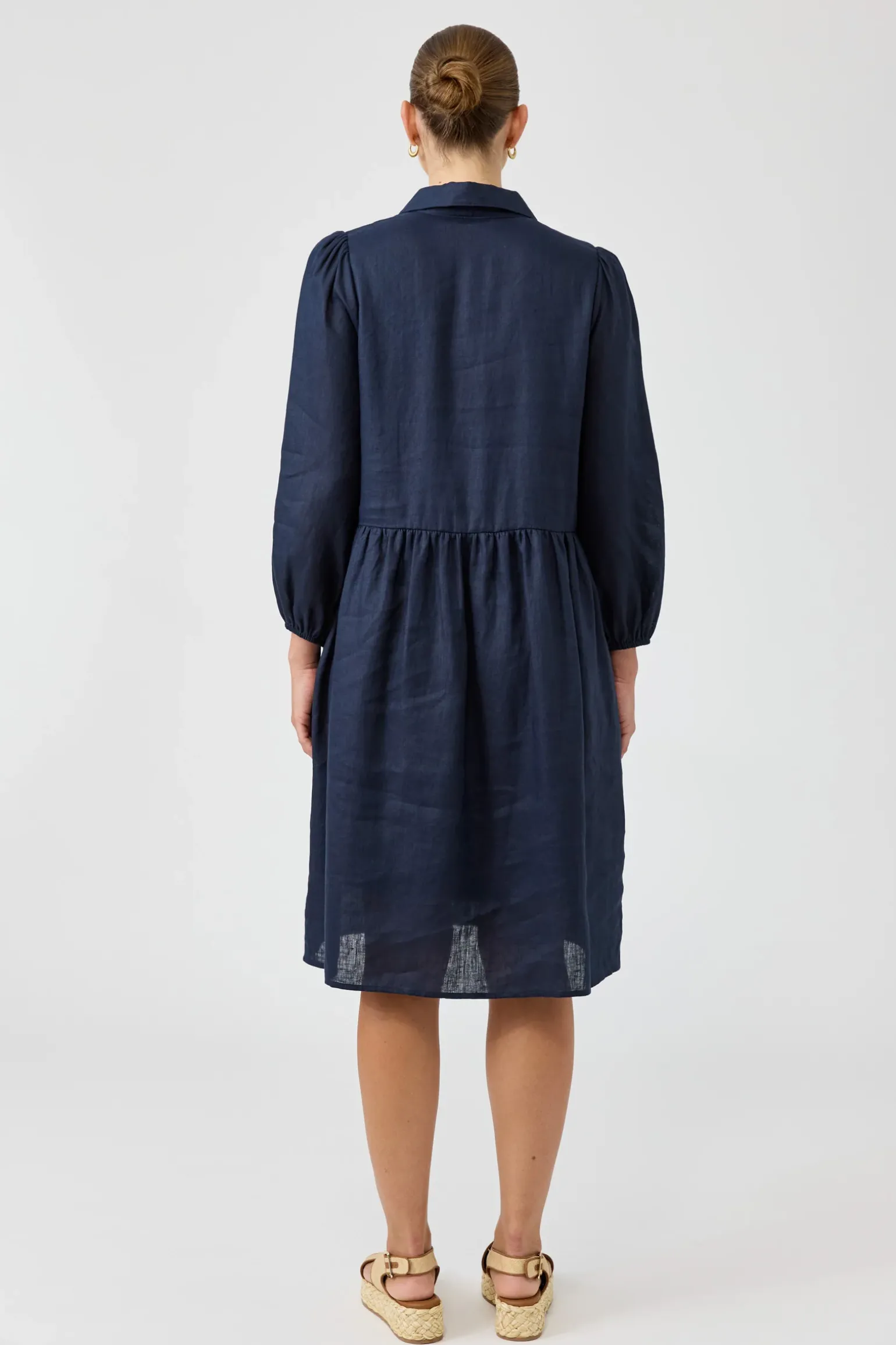 Studio Midi Shirt Dress - Navy