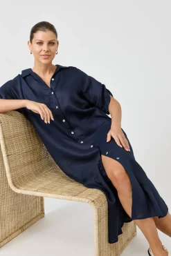 Studio Shirt Dress - Navy
