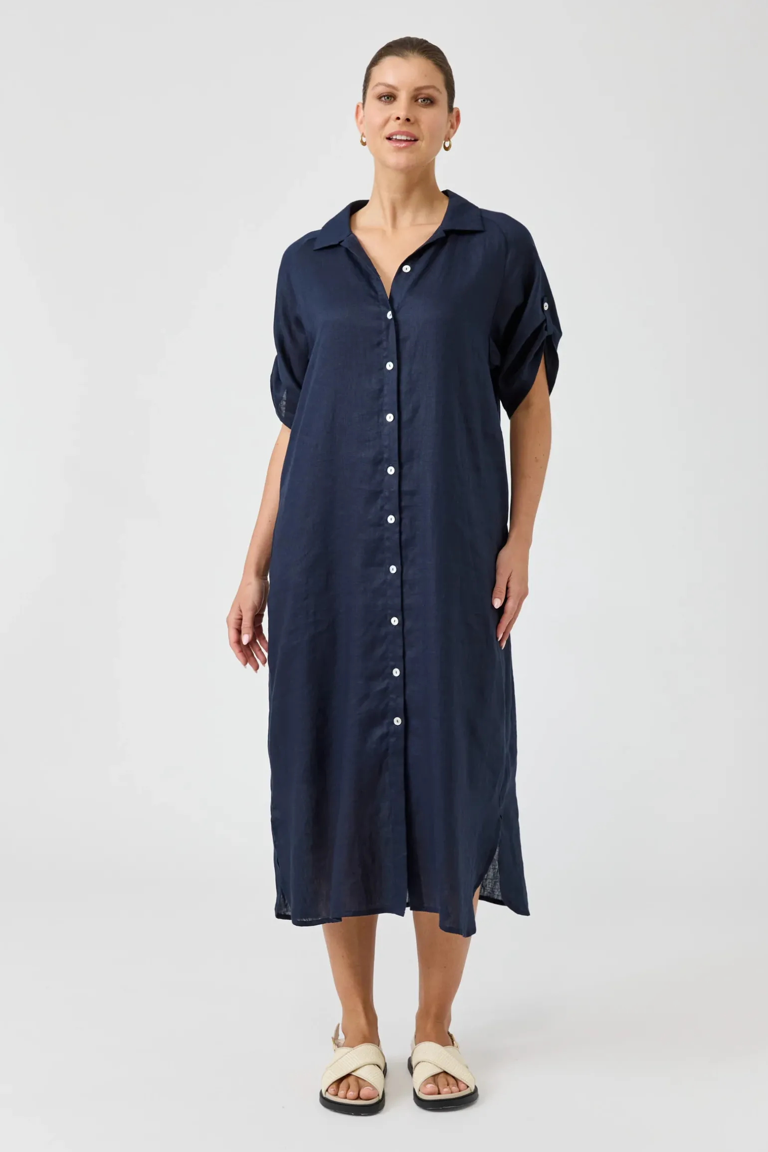 Studio Shirt Dress - Navy