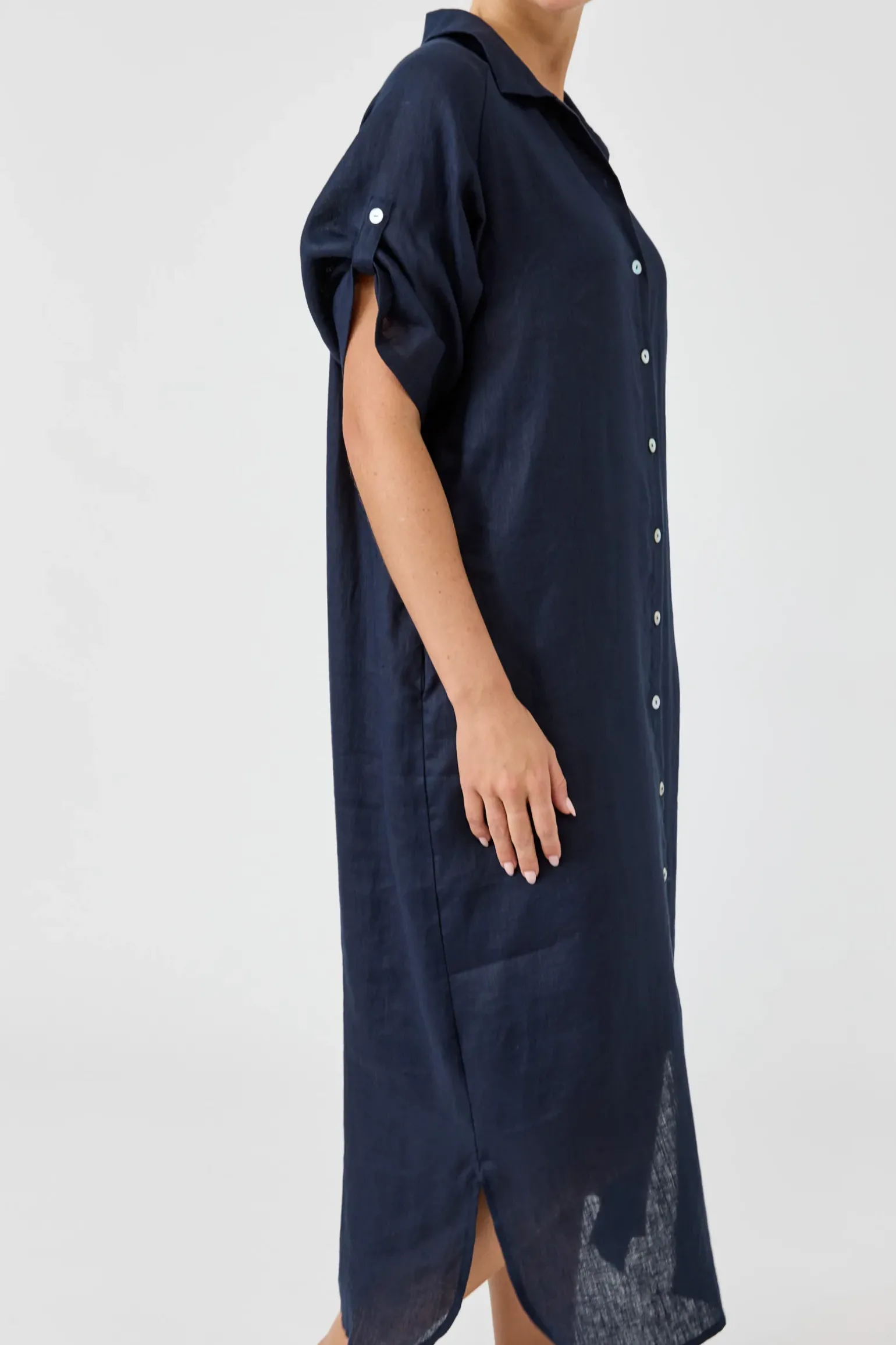 Studio Shirt Dress - Navy