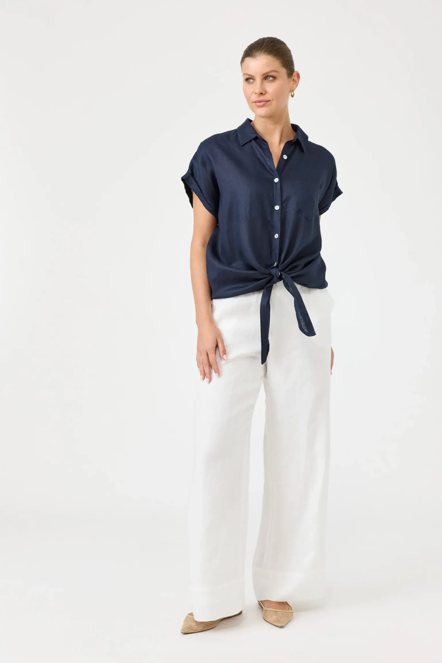 Studio Tie Shirt - Navy